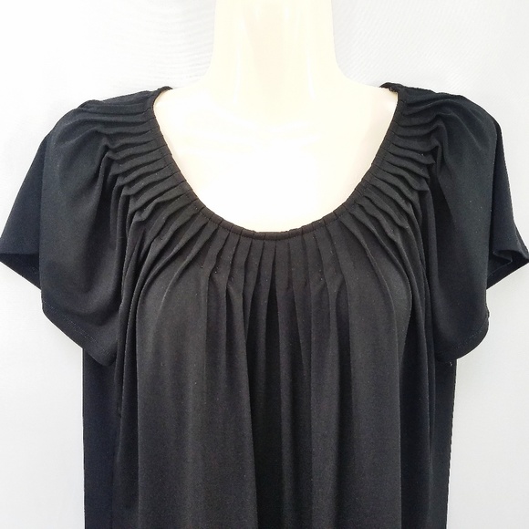 Mercer Street Studio Black Pleated Top L - Picture 2 of 4